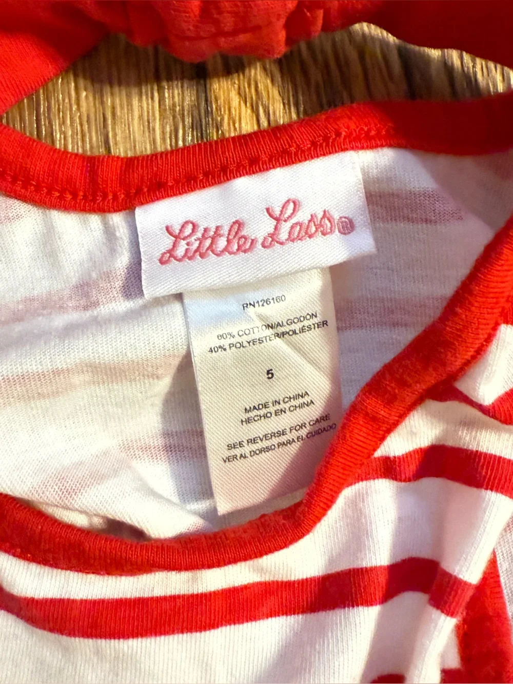 Little Lass Red White Blue Striped Ice Cream Tank & Red Shorts Set - size 5 - Picture 3 of 4